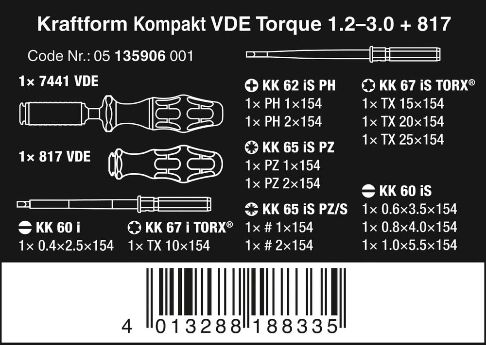 Kraftform Kompakt VDE Torque 1.2-3.0 Nm + 817