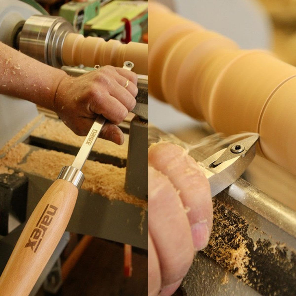 Narex 4 Piece Set Large Carbide Insert Lathe Woodturning Tools-Square, Radiused, Round and Diamond