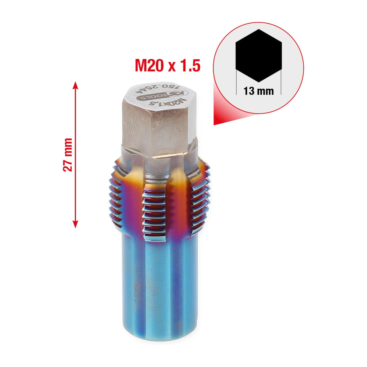 KS Tools 150.2544 Tap with Guide Bolt for NOX Sensors M20 x 1.5