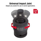 Sunex 4683, 3/4 Inch Drive Heavy Duty Impact Socket Set, 17-Piece, SAE, 1"-2" & Sunex 4304, 3/4 Inch Drive, Universal Impact Joint, Cr-Mo Steel, Radius Corner Design, Flexible, Meets ANSI Standards
