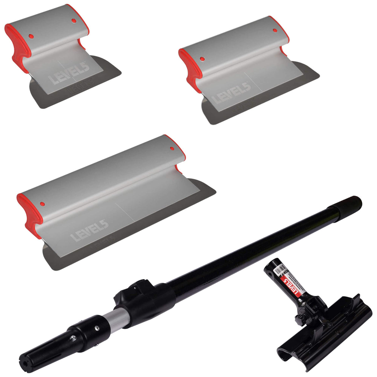 LEVEL5 Drywall Skimming Blade Set | 7, 10 & 16 Inch Skimming Blades | Ergonomic Aluminum Body | Replaceable 0.3mm German Stainless Steel Blade | For Smoothing Walls and Ceilings | 5-442