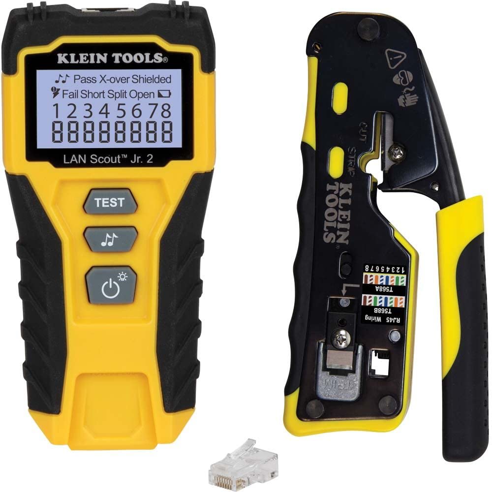Klein Tools Cable Tester and Tracer Kit with Crimper, Cutter and Modular Plug