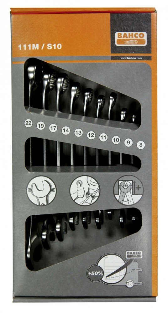 Bahco 111M/S10 D3113A Combination Wrench Set (10-piece)