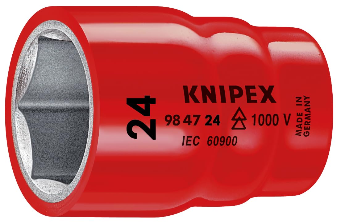 KNIPEX 98 99 11 S6 10 Piece 1,000V Insulated Socket Set 1/2 Metric Drive