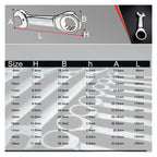 Hardwareols Home Improvement, Open-end Spanners 8-19mm Short Handle Ratchet Spanner Adjustable in Both Directions 72oth Opening Plum Spanner Set 1pcs Wrenches Wrenches