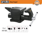 KANCA- ANVILLO - ANV-125 Anvil and Vise Combined, Great Duo, Strong Hand Tools, Jaw Opening 3.5 INCH, Made of Drop-Forged and High-Grade Steel, Black Colour