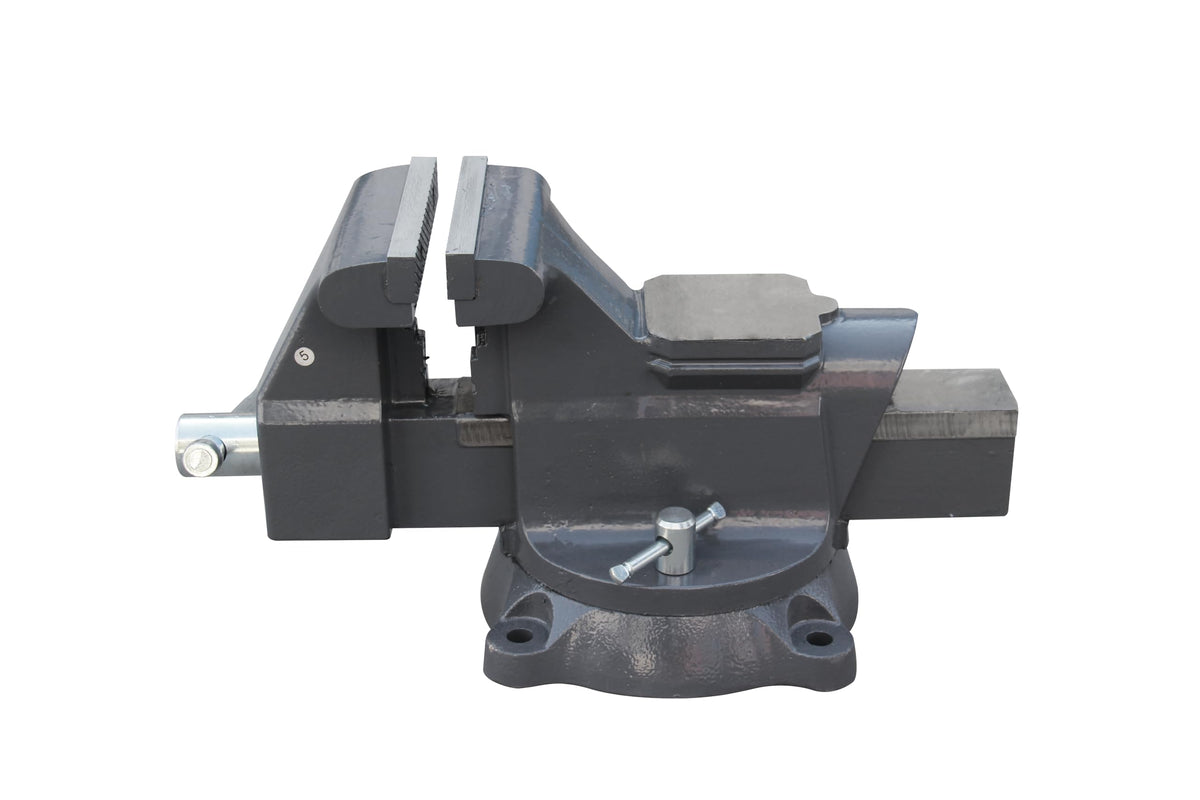 KAKA INDUSTRIAL Bench Vises 8 Inch Jaw Width, 8.7 Inch Jaw Opening Homeowner's Vise, Swivel Base Heavy Dutyl, for Drilling, Pipe Cutting, Woodworking HIS-200