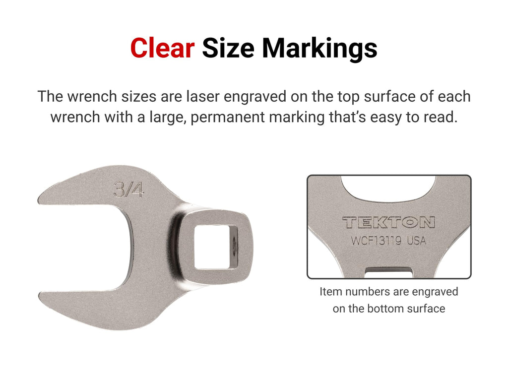 TEKTON 3/8 Inch Drive Crowfoot Wrench Set, 30-Piece | WCF94302
