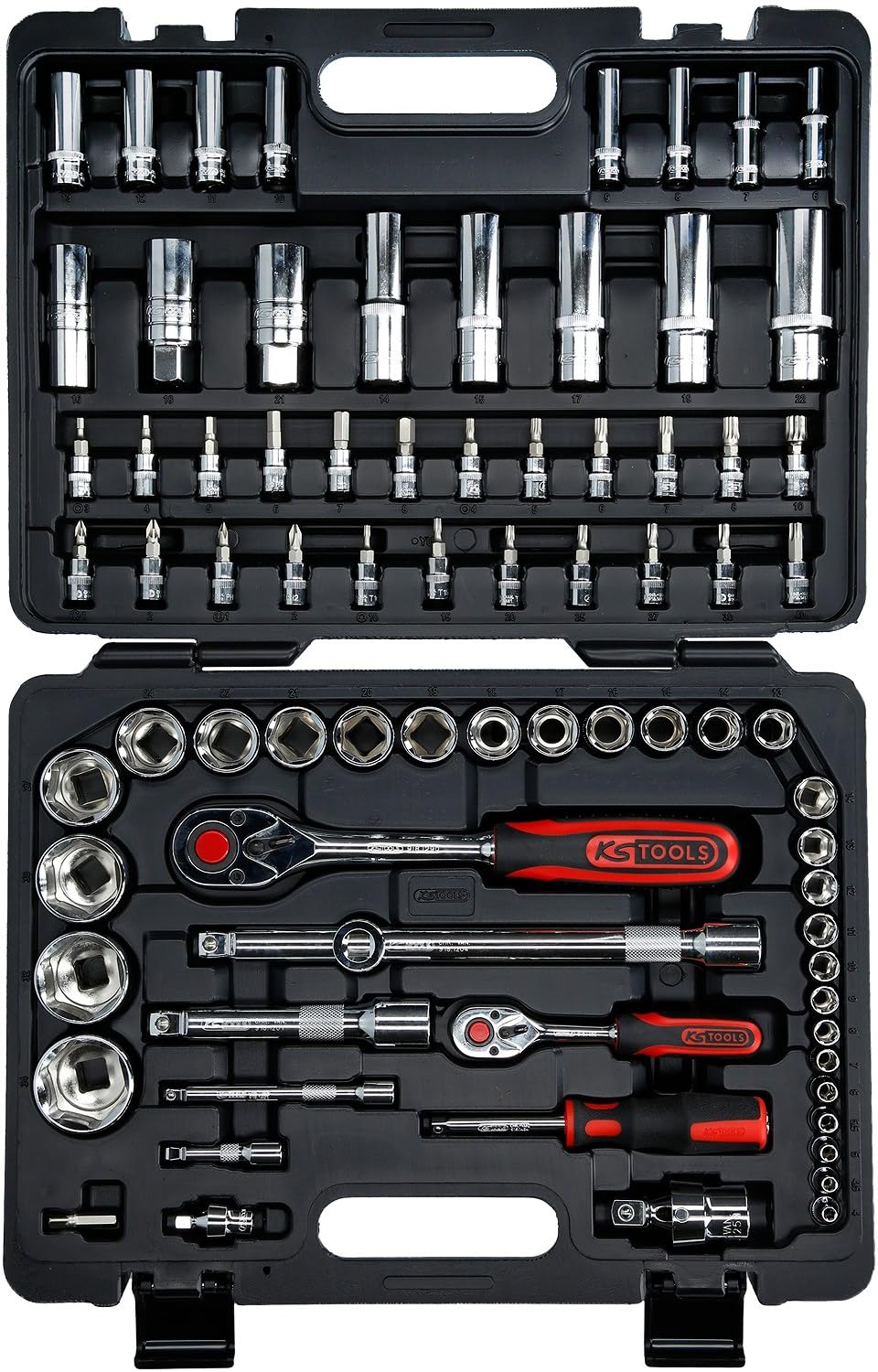 1/4"+1/2" Chromeplus Socket Set, 78 Pcs