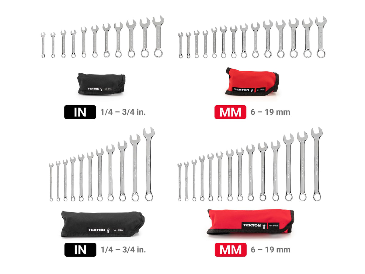 TEKTON Stubby and Standard Combination Wrench Set, 50-Piece | WCB94902