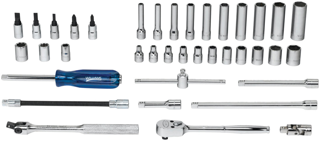 Williams WSM-38HFTB 38-Piece 1/4-Inch Drive Socket and Drive Tool Set with Toolbox