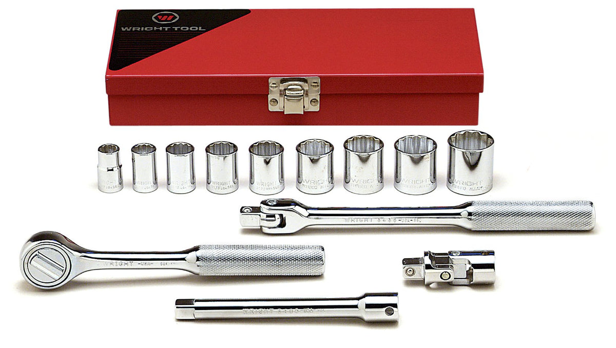 Wright Tool 330 3/8" Drive, 12 Point Standard Socket Set (13-Piece)