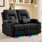 URRED Wall Hugger Power Reclining Loveseat Sofa，Dark Brown：77.3" - 3 Seats