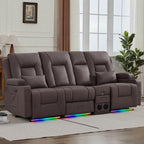 URRED Wall Hugger Power Reclining Loveseat Sofa，Dark Brown：77.3" - 3 Seats