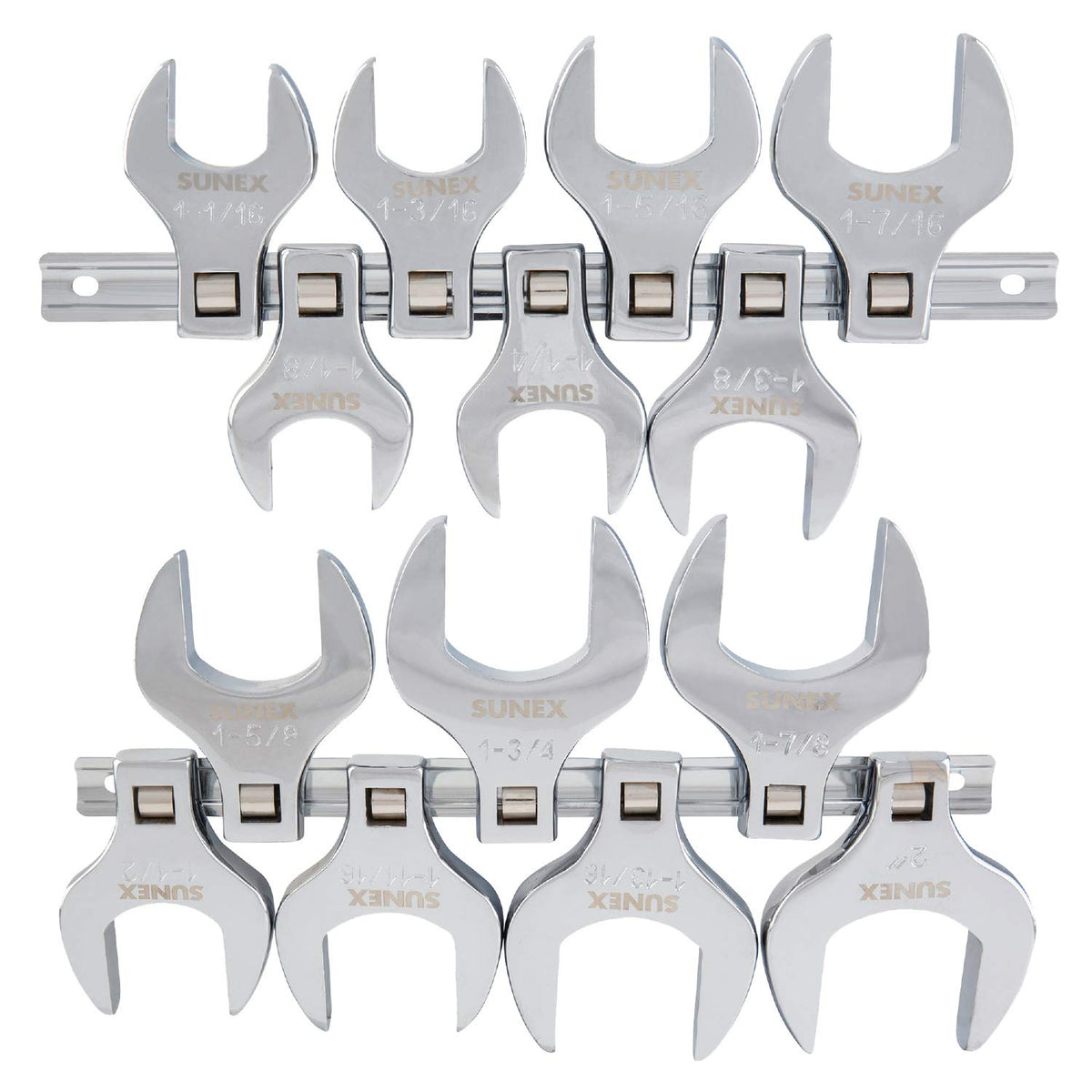 Sunex Tools Jumbo Crowfoot Wrench Set Bundle - SAE & Metric Sizes (14 + 8 Pieces)