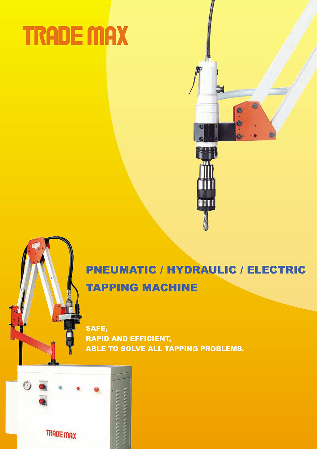 M3-M12 TRADE MAX PNEUMATIC TAPPING MACHINE, 400 HIGH SPEED, TAP COLLECTS INCLUDED (AQ-12-950) Made in Taiwan