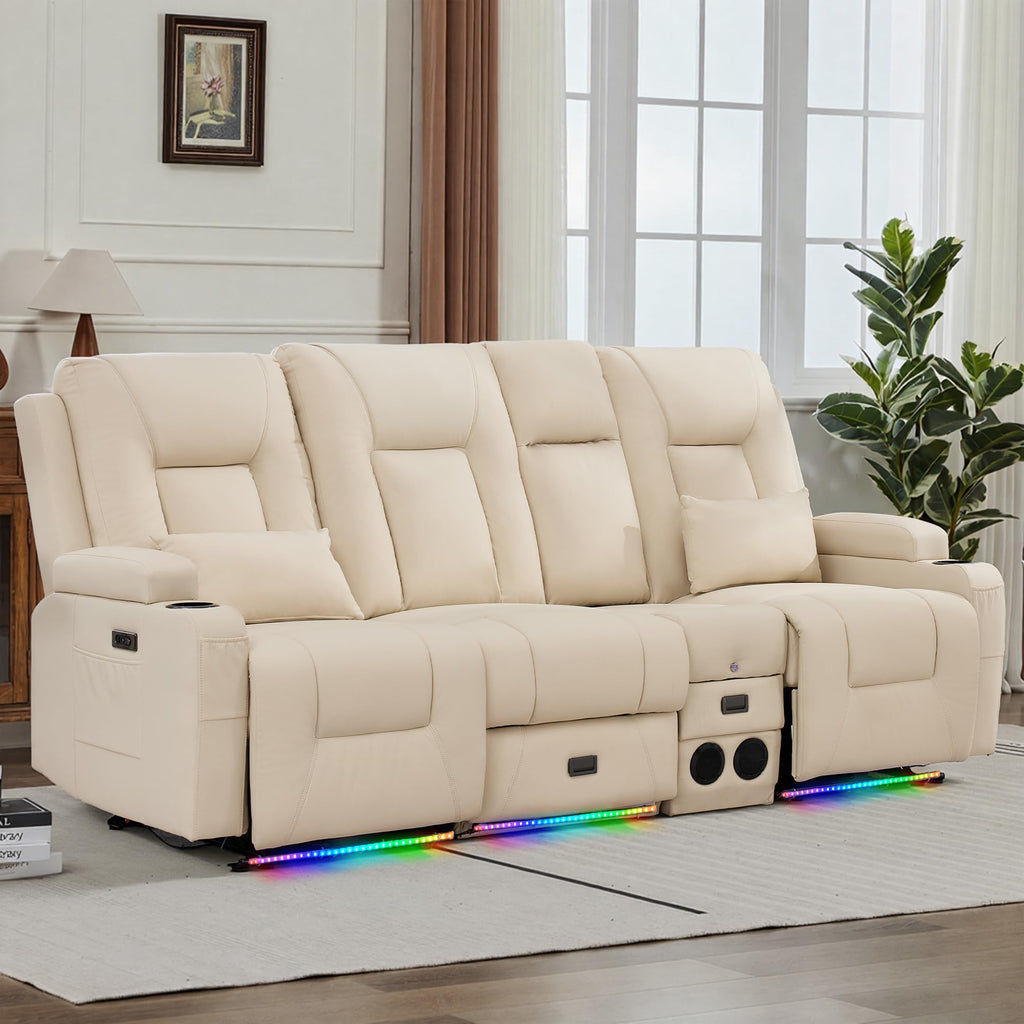 URRED Wall Hugger Power Reclining Loveseat Sofa，Dark Brown：77.3" - 3 Seats