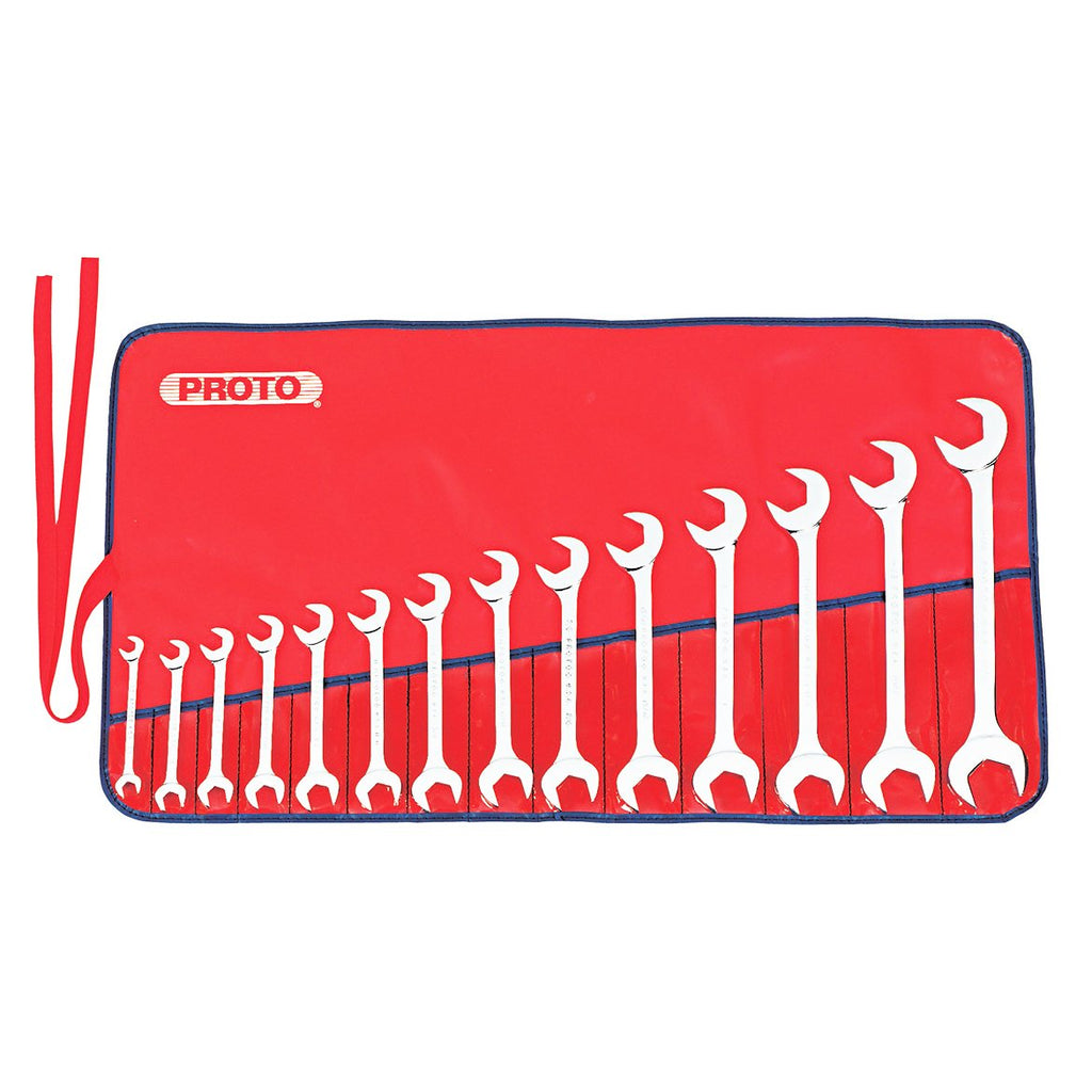 14 Piece Full Polish Angle Open-End Wrench Set