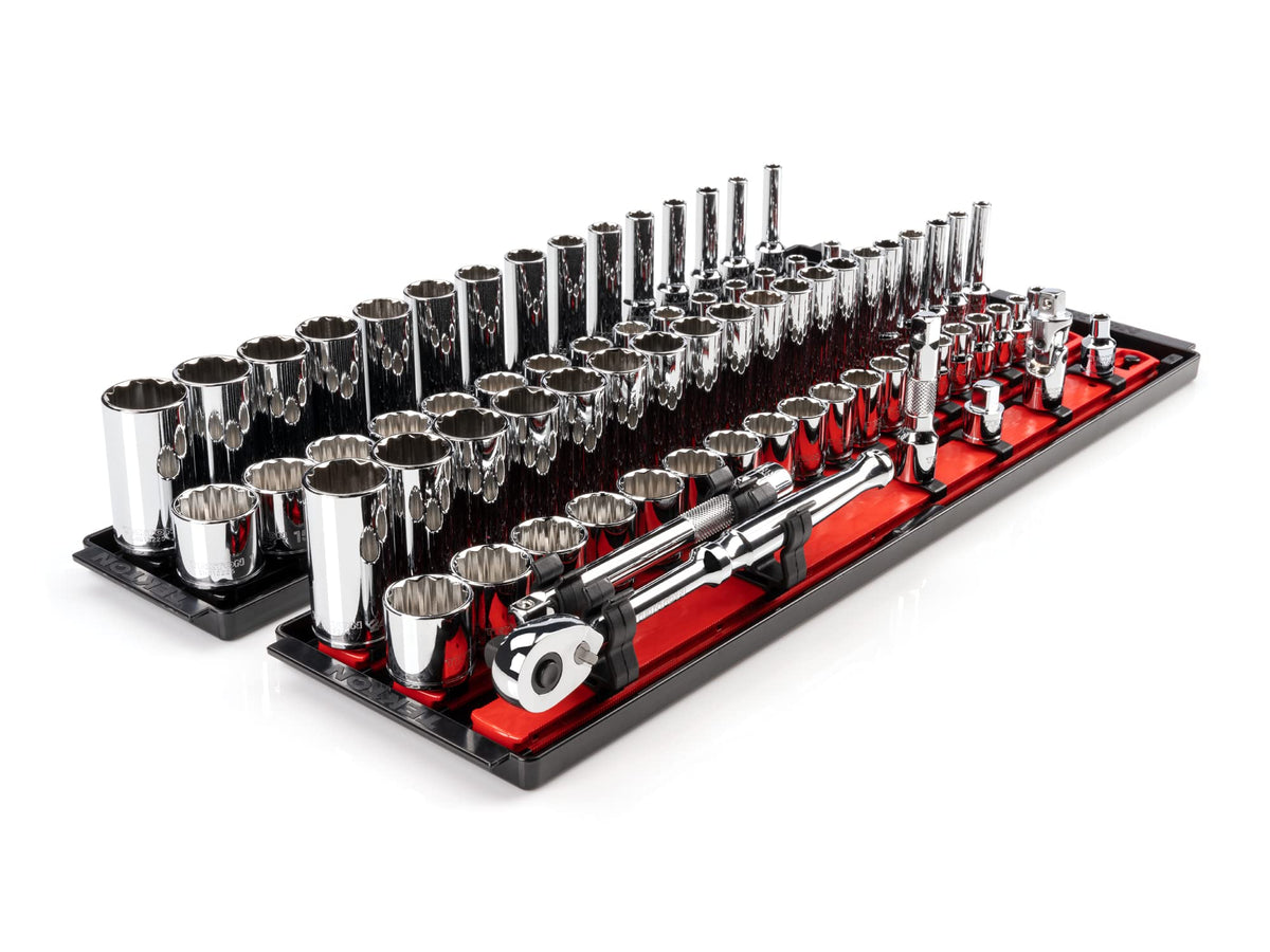 TEKTON 3/8 Inch Drive 12-Point Socket and Ratchet Set, 117-Piece | SKT16303
