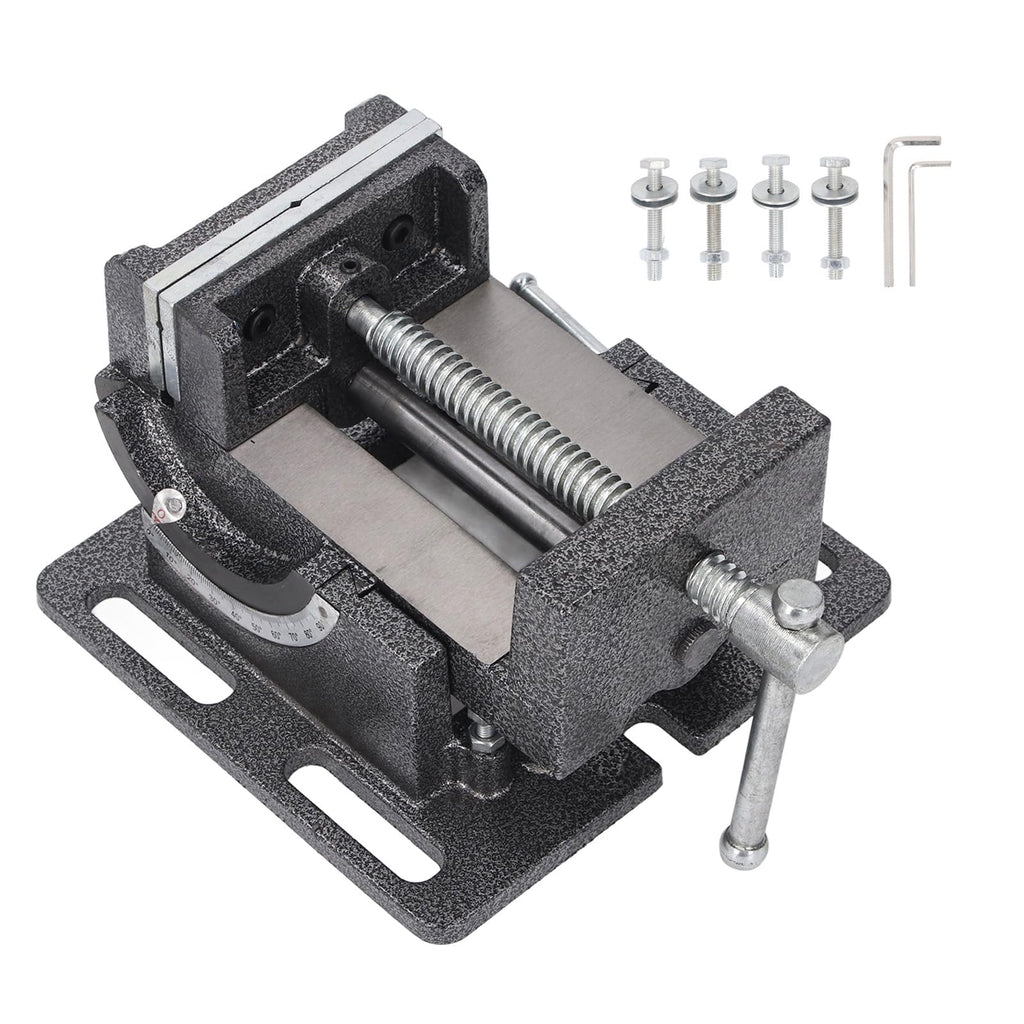 4 Inch Bench Vise, 90 Degree Tilting Angle Vice Crossed V Groove Removable Jaw Adjustable Table Vise Clamp, Tilting Angle Vise, Vice for Home Improvement