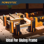 POWERTEC 72450 36" Woodworking Parallel Clamps Jaw Bar Clamp Spreader Tool 4PK, with 4PK Parallel Clamp Blocks - for Cabinet Door & Frame Gluing
