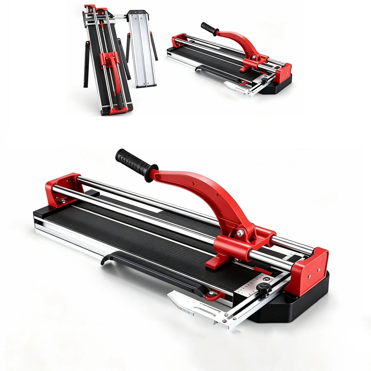 Manual Tile Cutter Tool, Precision Double Rail Ceramic & Porcelain Cutting Machine for Home Improvement, Professional Alloy Wheel Floor Breaker with Ruler