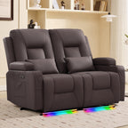 URRED Wall Hugger Power Reclining Loveseat Sofa，Dark Brown：77.3" - 3 Seats