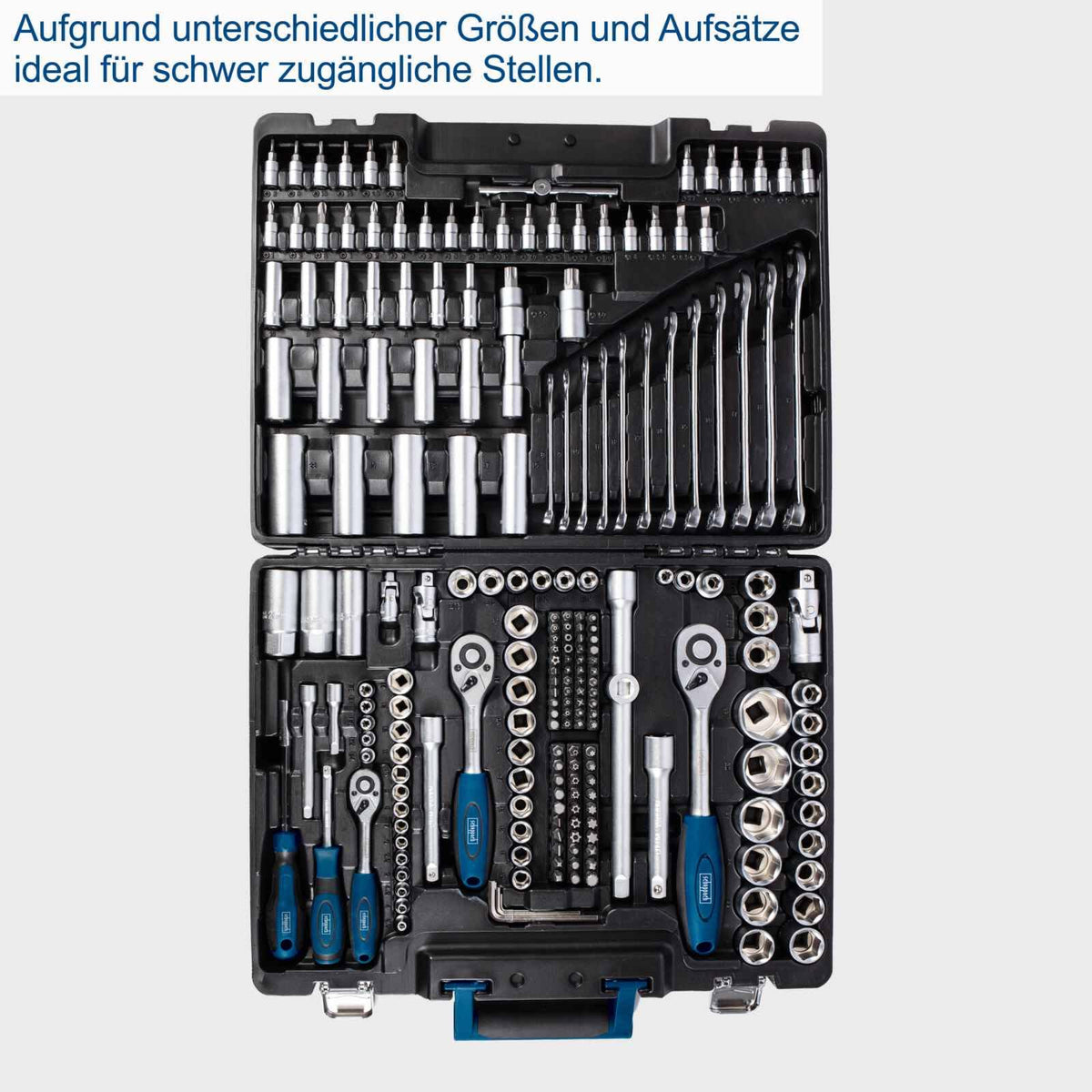 Scheppach Atelier Mobile TB217 | Tool Set | Tool Case | Socket Wrench Set | 217 Pieces | Neat and Convenient | Chrome Vanadium Steel