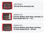 TEKTON 3/8 Inch Drive 12-Point Socket and Ratchet Set, 117-Piece | SKT16303