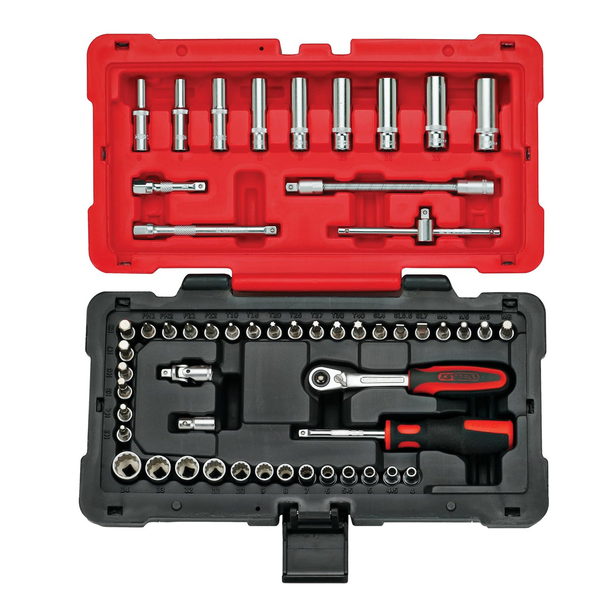 KS Tools 922.0655 Ultimate 12-Point Socket and Accessory Set - 1/4-Inch, 54 Pieces, White