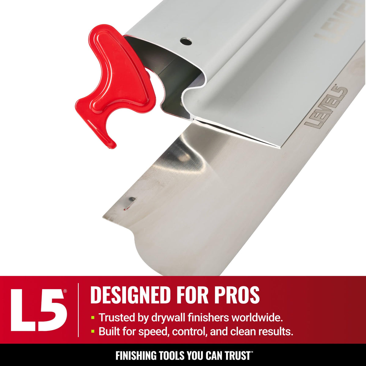 LEVEL5 Drywall Skimming Blade Set | 7, 10 & 16 Inch Skimming Blades | Ergonomic Aluminum Body | Replaceable 0.3mm German Stainless Steel Blade | For Smoothing Walls and Ceilings | 5-442