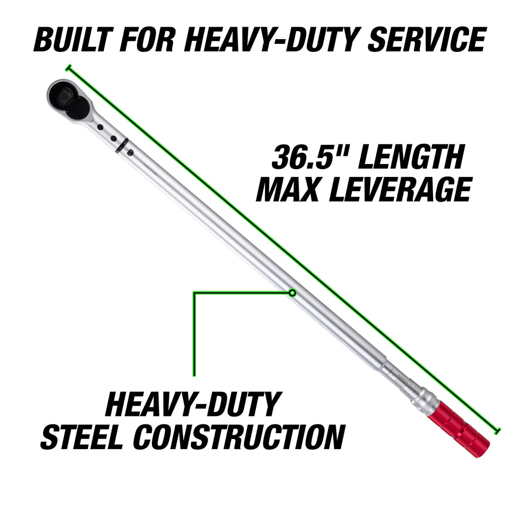 OEMTOOLS 37309 3/4” Drive Click-Style Torque Wrench, 3/4 Torque Wrench, Tire & Wheel Tools, Torque Wrenches, Mechanic Tools, Tire Removal Tools