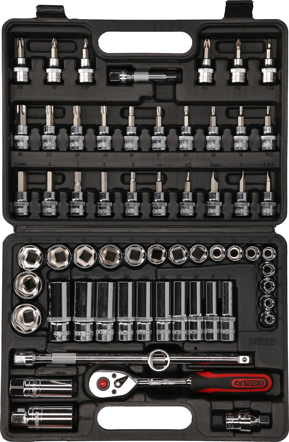 KS TOOLS 3/8" CHROMEplus Socket Set, 61 pcs