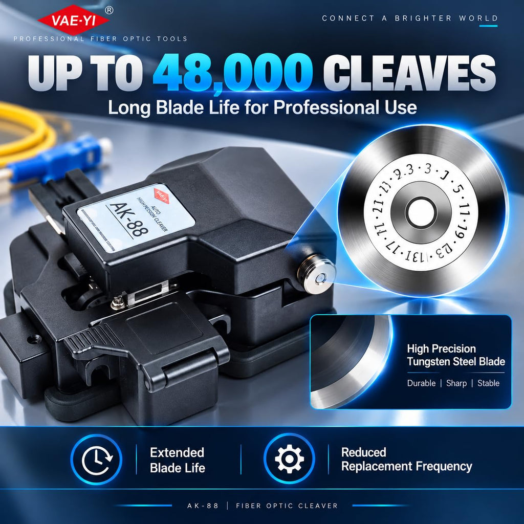 VAEYI AK-88 One Step Automatic Fiber Cleaver, with Auto Blade Return