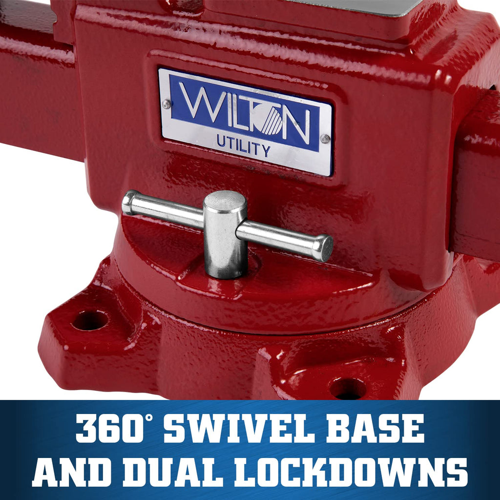 Wilton 674U Utility Bench Vise (4-1/2" Jaw Width) + MaxxHaul 80356 Hitch Mount Vise Plate/Holder (with Adjustable Height)