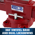 Wilton 674U Utility Bench Vise (4-1/2" Jaw Width) + MaxxHaul 80356 Hitch Mount Vise Plate/Holder (with Adjustable Height)