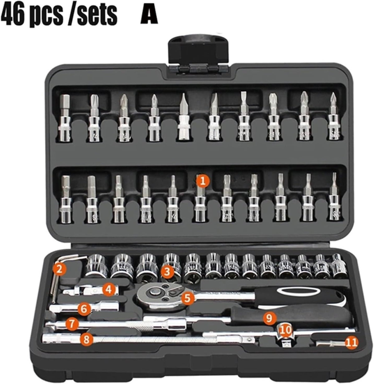 Tool Kit Tool Set Tool Box Set 46 Pcs Socket Set Hardware Tools Home Improvement Sockets Hexagon for Auto Repair Tool Combination Tools Tool Kit Set