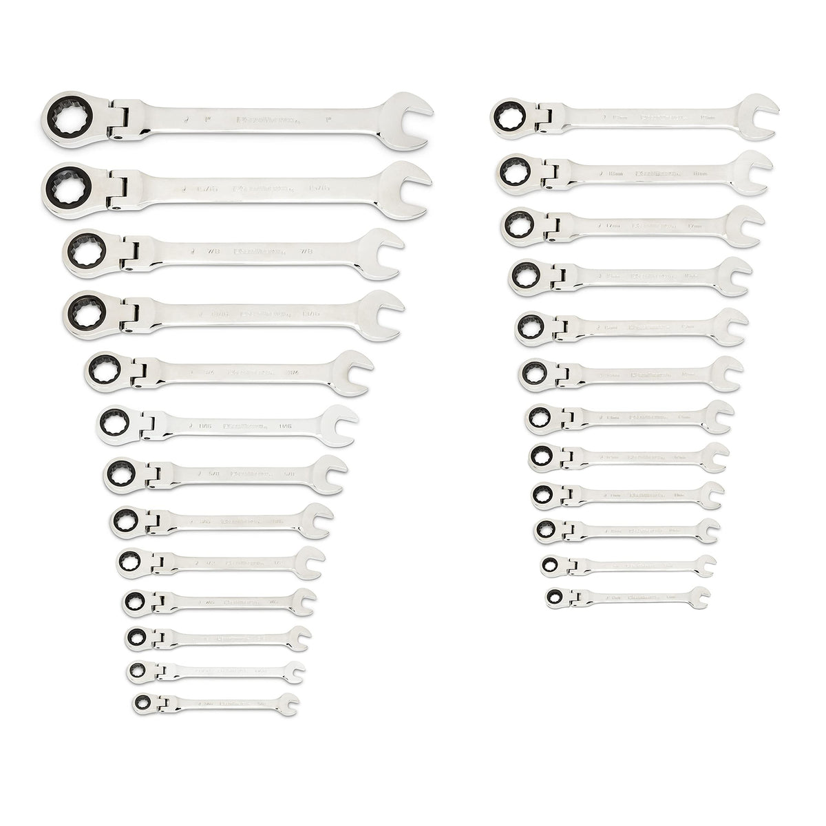 GEARWRENCH 25-Pc. Flex Combination Ratcheting Wrench Set, SAE/MM - 86730 (Pack of 2)