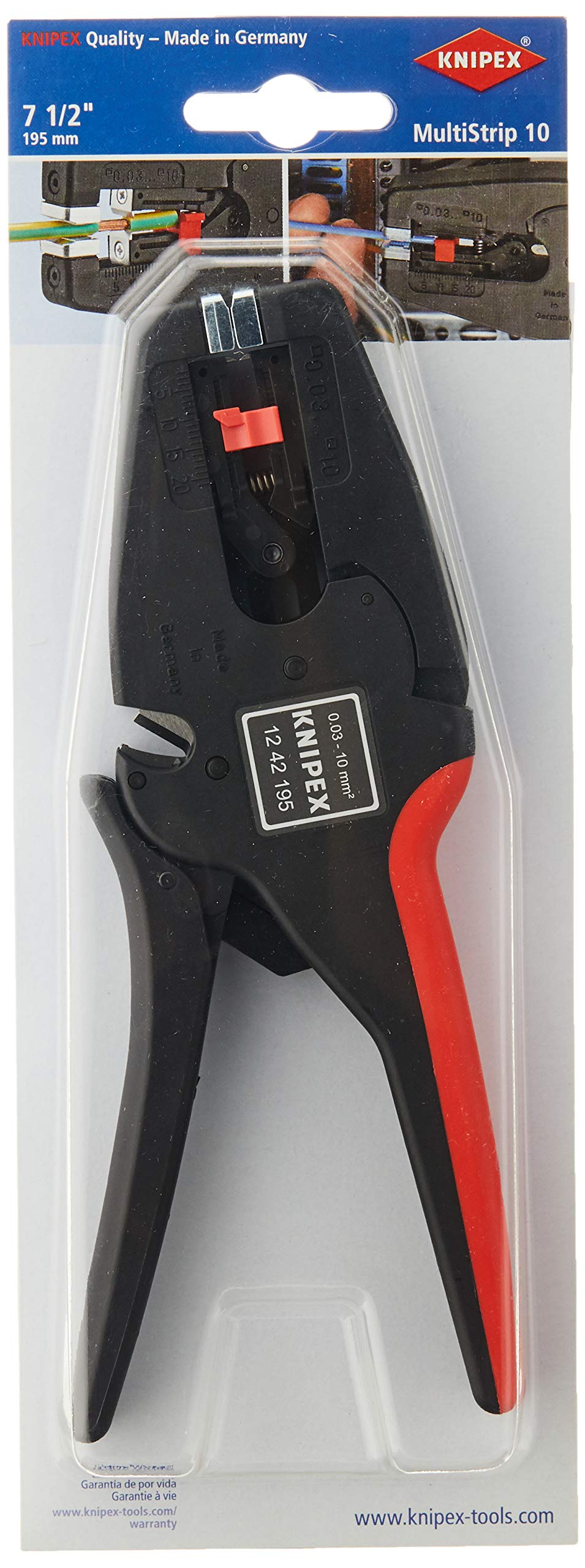 KNIPEX - 12 42 195 SBA Knipex 1242195SBA Universal Insulation Stripper - Awg 7-32, 7.75 Inch