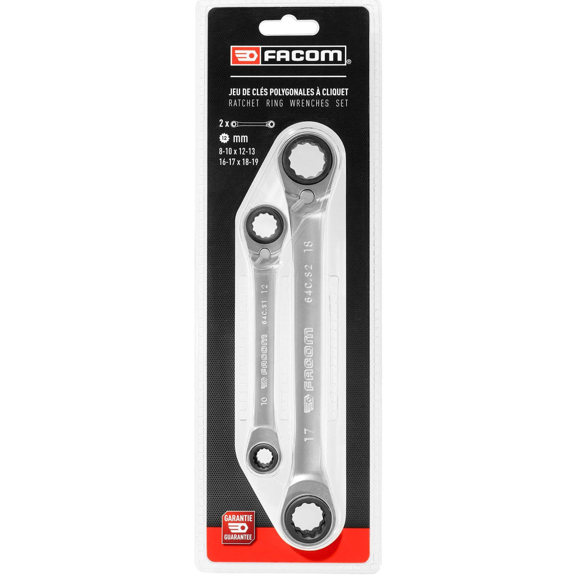 Facom 64C.PG Quatro Ratchet Spanners Set of 2