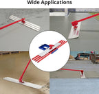 48"x8" Bull Float Kit, Aluminum Magnesium Alloy Concrete Float with Adjustable Bracket, 4 Extension Handles & Carrying Case, Round-End Cement Finishing Tool