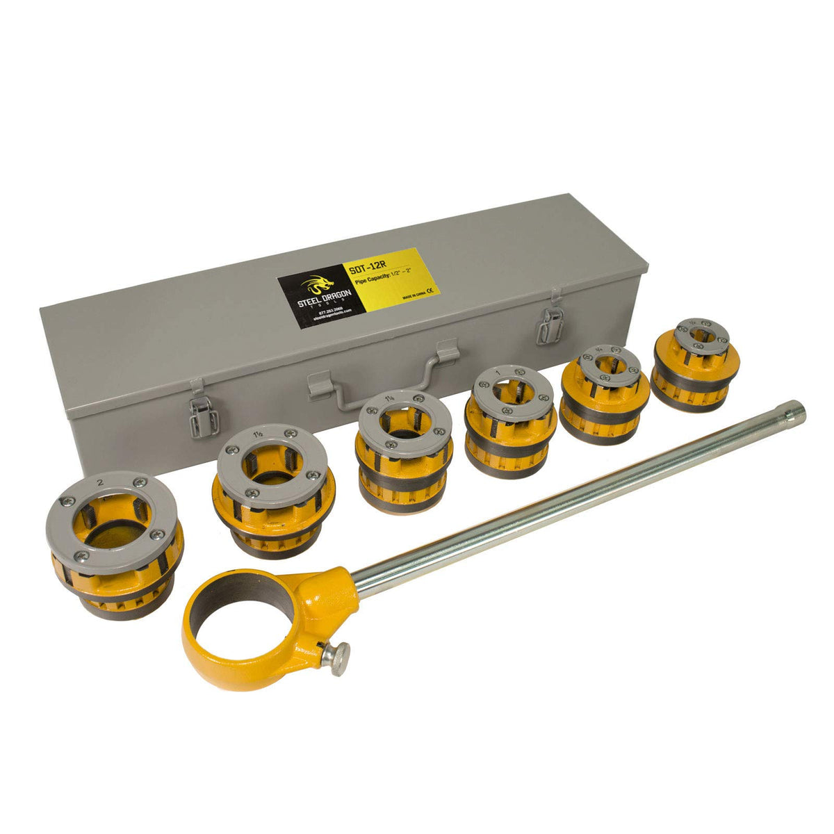 Steel Dragon Tools 12-R Manual Ratchet Pipe Threader Kit 418 Oiler 460 Chain Vise 2A Cutter