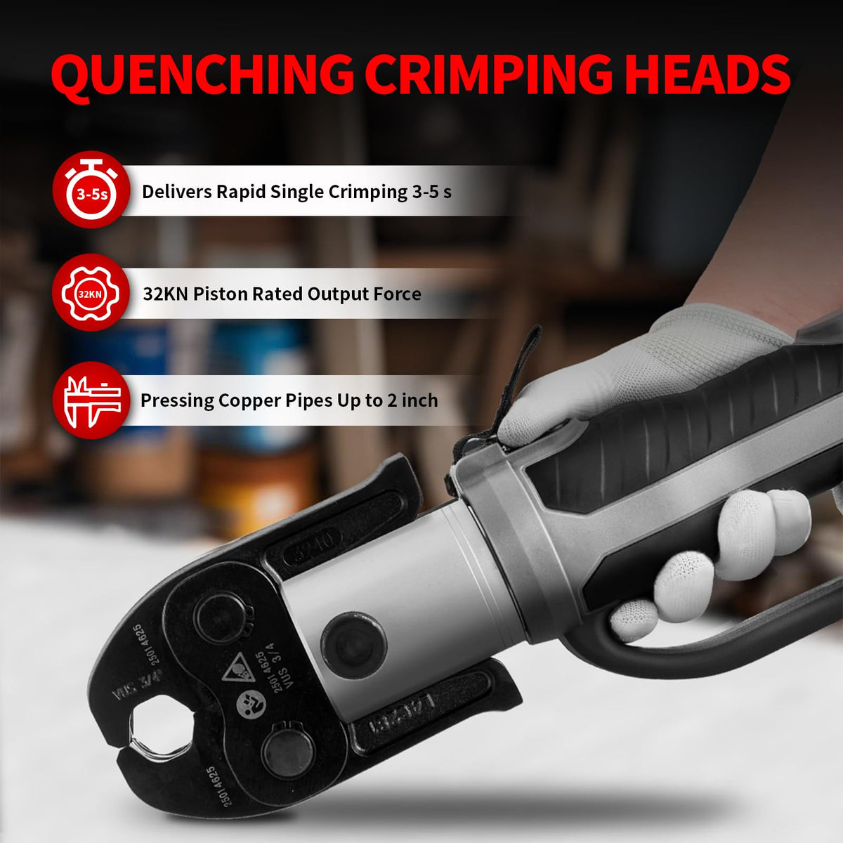18V Copper Pipe Crimping Tool for 1/2" - 2" Copper Pipes Press Tool