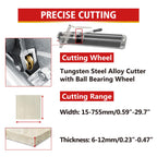 Professional Tile Cutter - 29" (755mm),Taiwan's Top 1 Pro Tile Cutter Brand,Strong Base, Precision Tungsten Carbide Cutting Wheel - Ideal for Porcelain Tiles in Precision Cutting Industry"