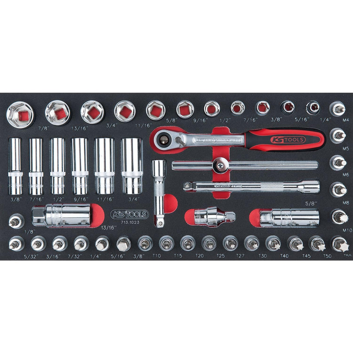 KS Tools 713.1023 Ultimate Module of Sockets/Accessories 3/8 Inch 46 Pieces