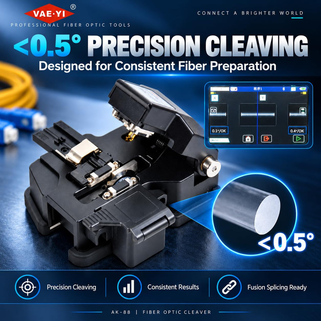 VAEYI AK-88 One Step Automatic Fiber Cleaver, with Auto Blade Return