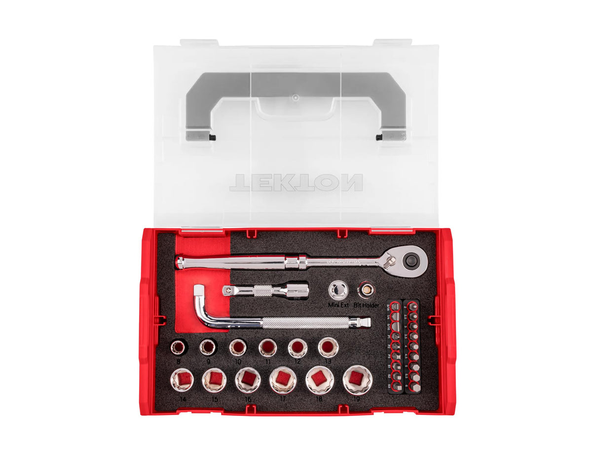 TEKTON 3/8 Inch Drive 12-Point Socket and Ratchet Set, 117-Piece | SKT16303