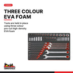 Teng Tools 62 Piece SAE Combination Wrench and Regular/Deep Mixed Drive Socket Set - TTEAF62, Silver
