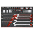 Teng Tools 62 Piece SAE Combination Wrench and Regular/Deep Mixed Drive Socket Set - TTEAF62, Silver