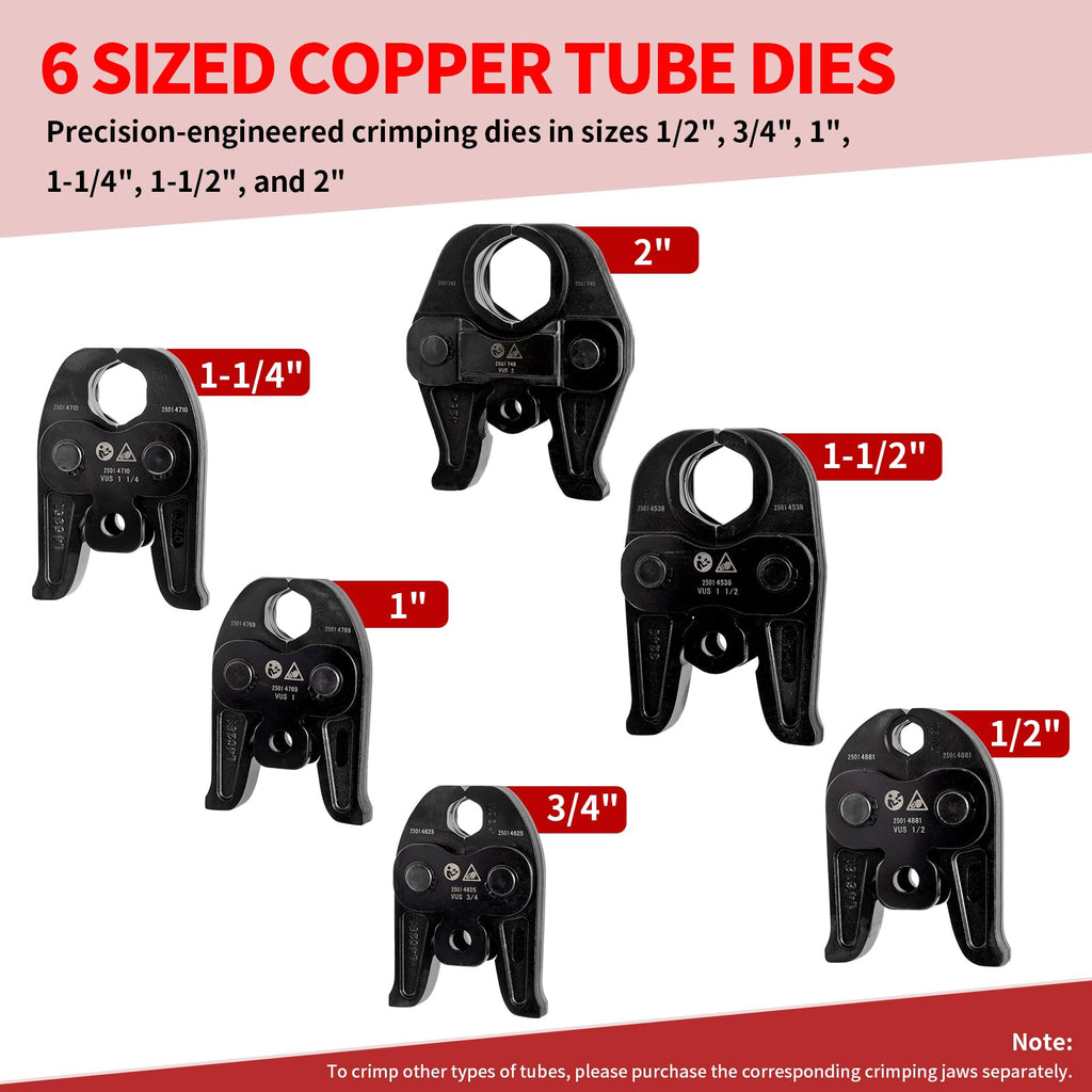 18V Copper Pipe Crimping Tool for 1/2" - 2" Copper Pipes Press Tool